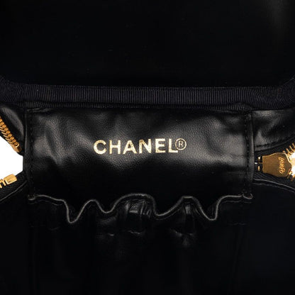 Chanel CC Logo Vanity Bag Handbag Black Caviar Leather — view 5