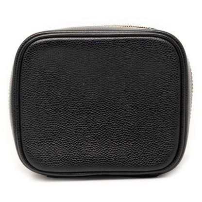 Chanel CC Logo Vanity Bag Handbag Black Caviar Leather — view 3