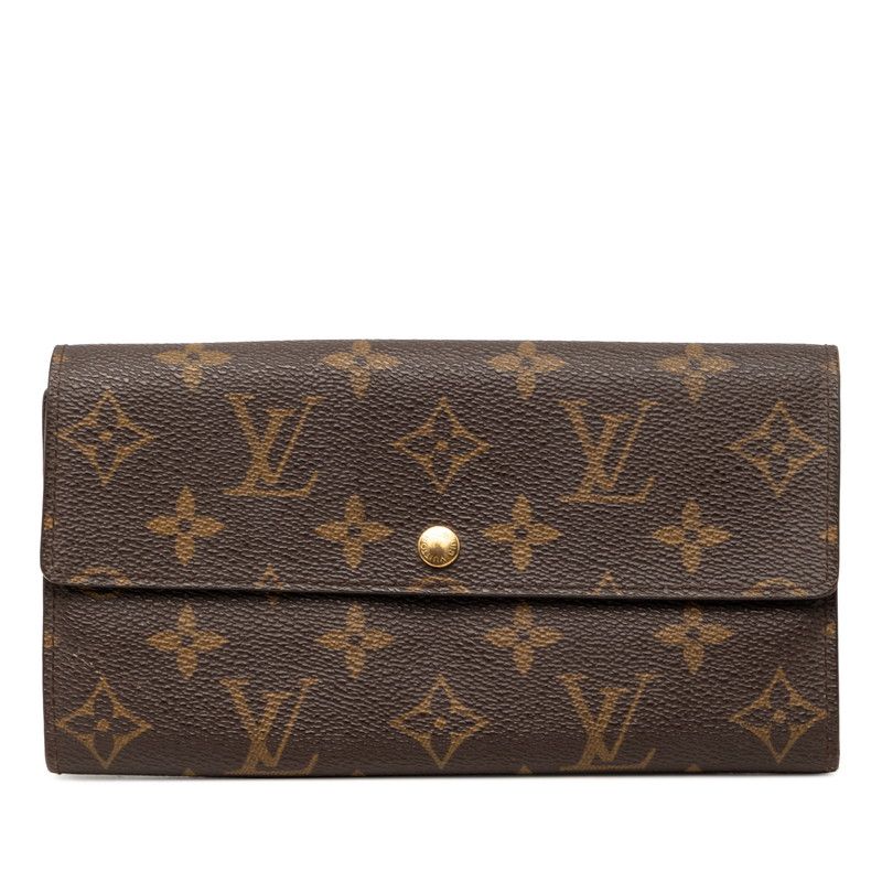 Louis Vuitton Monogram Pochette Porte Monet Cles Wallet Brown Leather