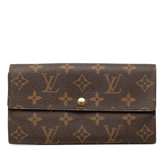 Louis Vuitton Monogram Pochette Porte Monet Cles Wallet Brown Leather