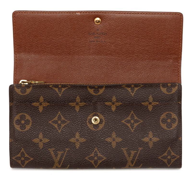 Louis Vuitton Monogram Pochette Porte Monet Cles Wallet Brown Leather — view 5