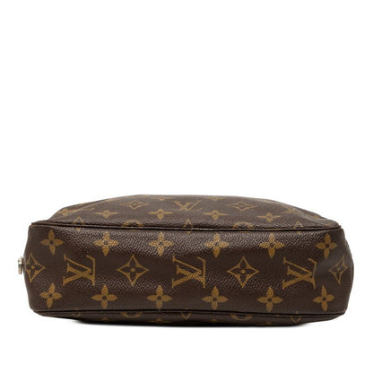 Louis Vuitton Monogram Trousse Toilet 23 Clutch Pouch Brown Leather — view 3