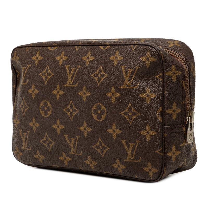 Louis Vuitton Monogram Trousse Toilet 23 Clutch Pouch Brown Leather — view 2