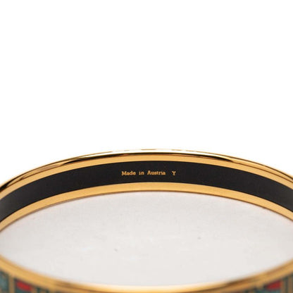 Hermes Enamel PM Cloisonne Bracelet Bangle Gold Plated — view 5