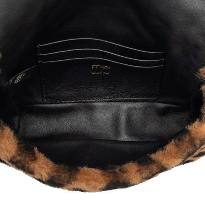 Fendi Zucca Baguette Mini 2-Way Shoulder Bag Brown Shearling Leather — view 4