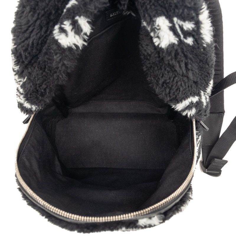 Balenciaga Everyday Backpack Black White Faux Fur Leather — view 4