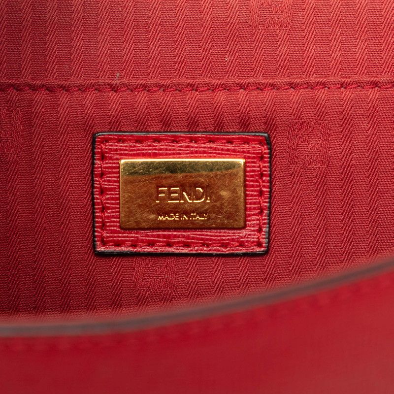 Fendi Demi Joule Piccola 2-Way Shoulder Bag Red Leather — view 6