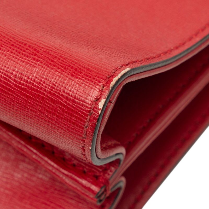 Fendi Demi Joule Piccola 2-Way Shoulder Bag Red Leather — view 4