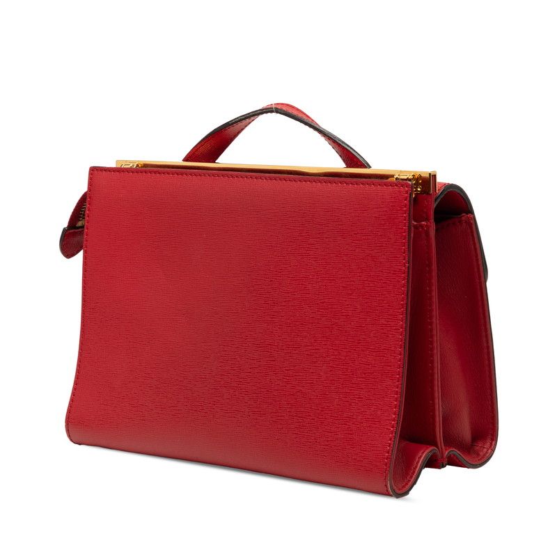 Fendi Demi Joule Piccola 2-Way Shoulder Bag Red Leather — view 2