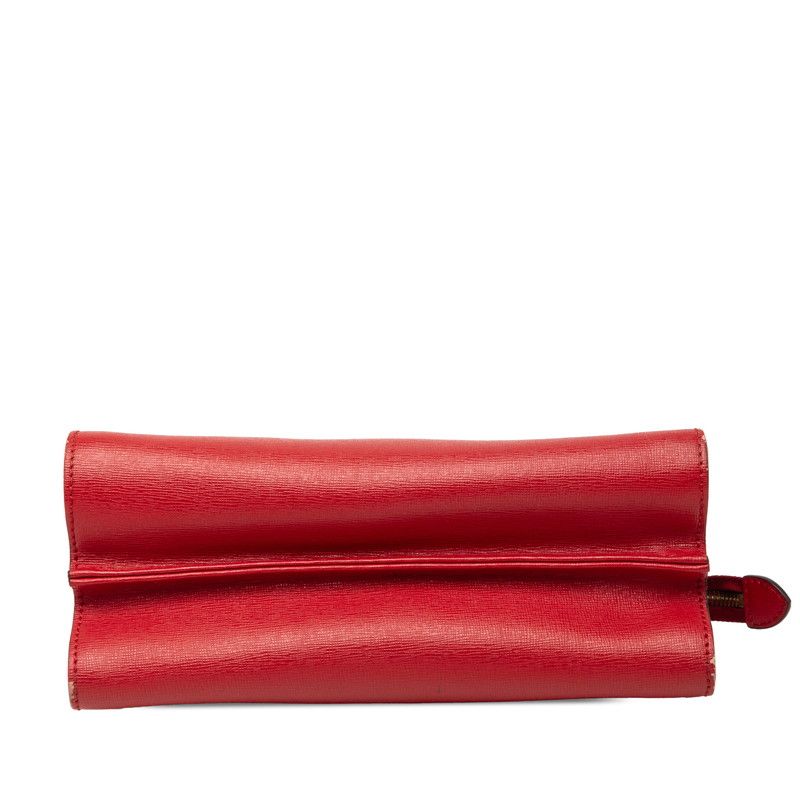 Fendi Demi Joule Piccola 2-Way Shoulder Bag Red Leather — view 3