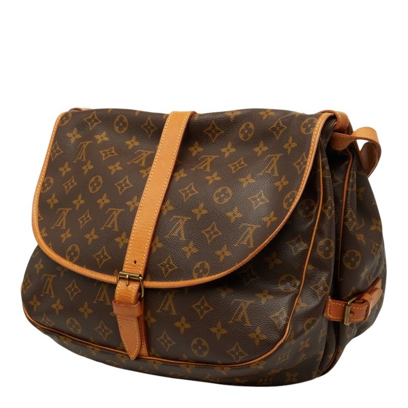 Louis Vuitton Monogram Saumur 35 Crossbody Shoulder Bag Brown Leather — view 2