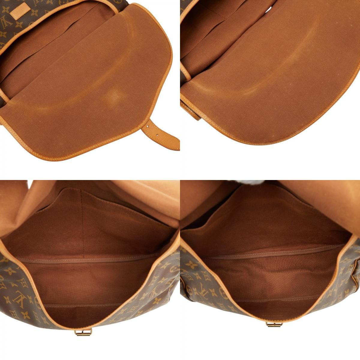 Louis Vuitton Monogram Saumur 35 Crossbody Shoulder Bag Brown Leather — view 9