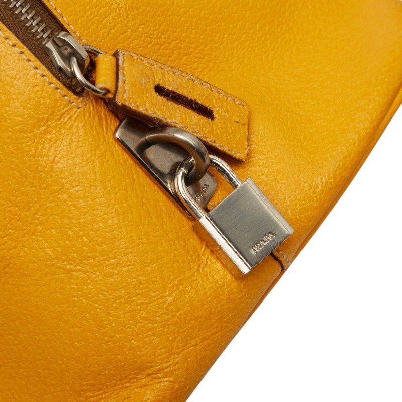 Prada Boston Bag Yellow Leather — view 8