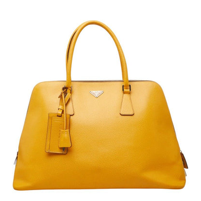 Prada Boston Bag Yellow Leather