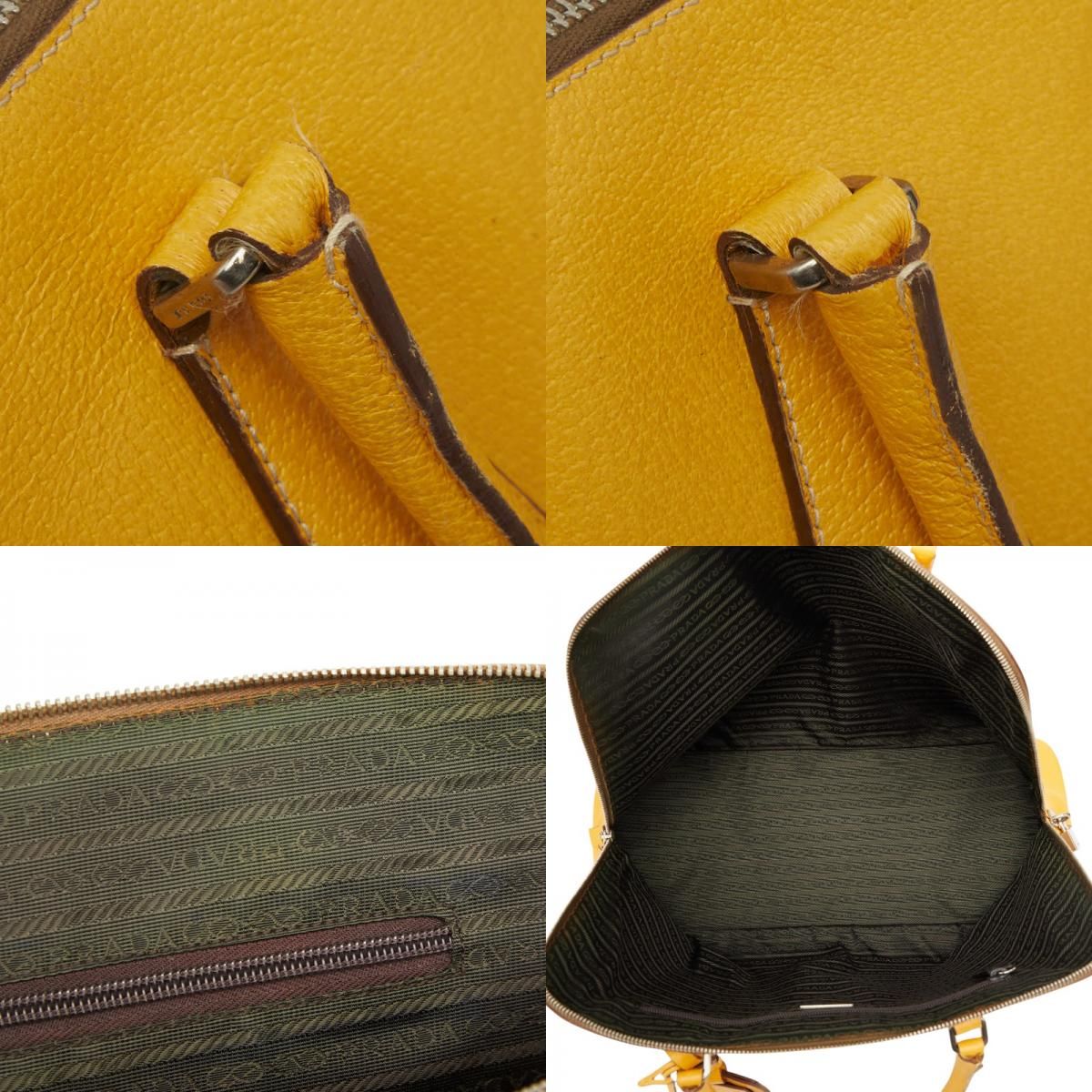 Prada Boston Bag Yellow Leather — view 9