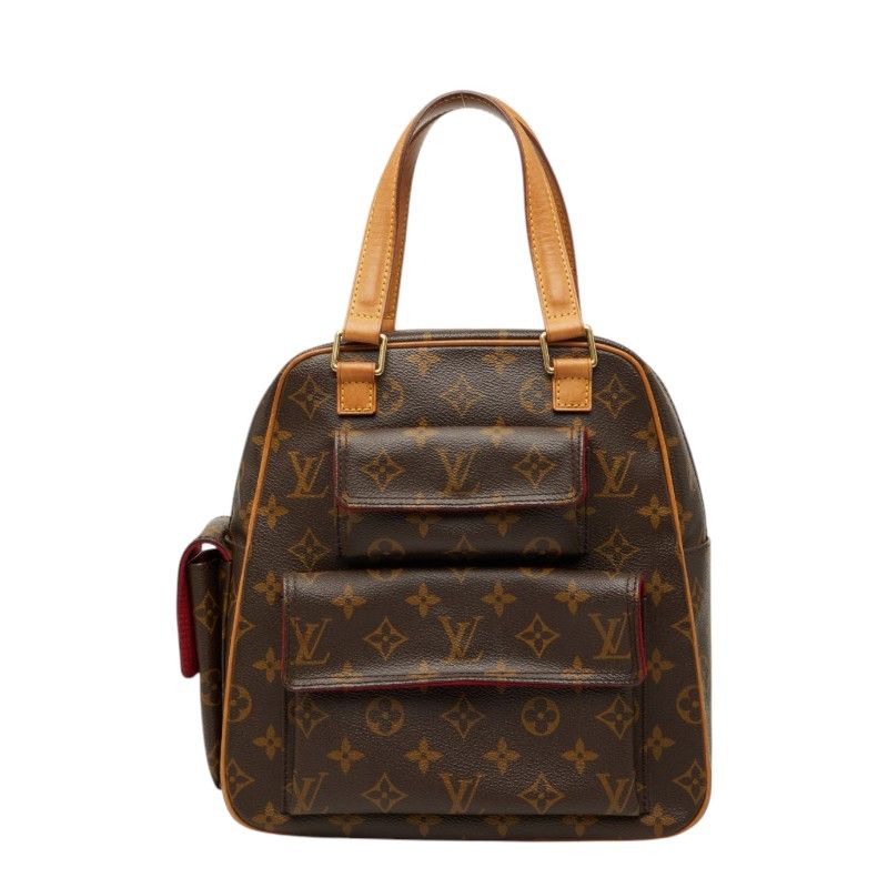 Louis Vuitton Monogram Exantrie Cite Handbag Brown Leather