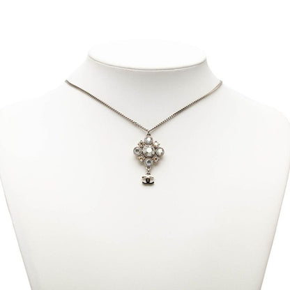 Chanel CC Logo Chain Pendant Silver Metal Rhinestone — view 6
