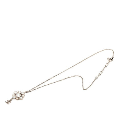 Chanel CC Logo Chain Pendant Silver Metal Rhinestone — view 3