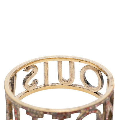 Louis Vuitton Bracelet Milleune Logo Bangle Gold Plated Rhinestone — view 4