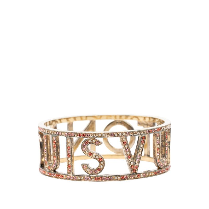 Louis Vuitton Bracelet Milleune Logo Bangle Gold Plated Rhinestone — view 2