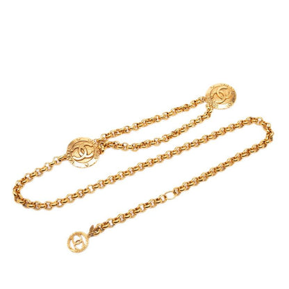 Chanel CC Logo Vintage Chain Belt Gold Plated