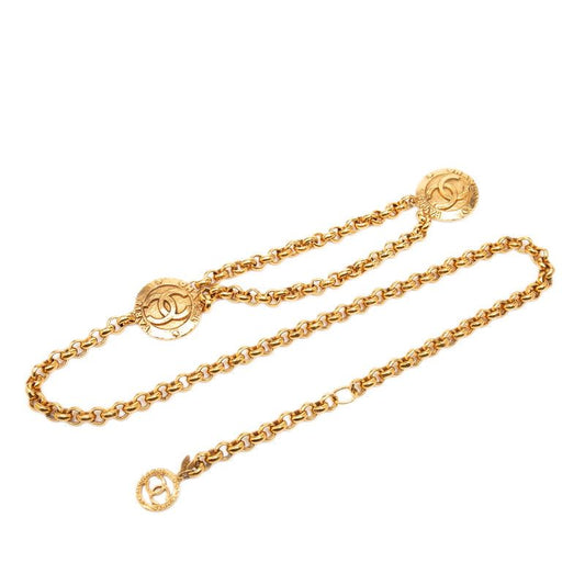 Chanel CC Logo Vintage Chain Belt Gold Plated
