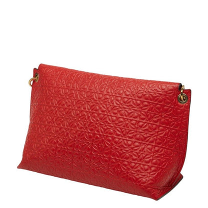 Loewe Avenue Repeat Anagram Chain Shoulder Bag Red Leather — view 2
