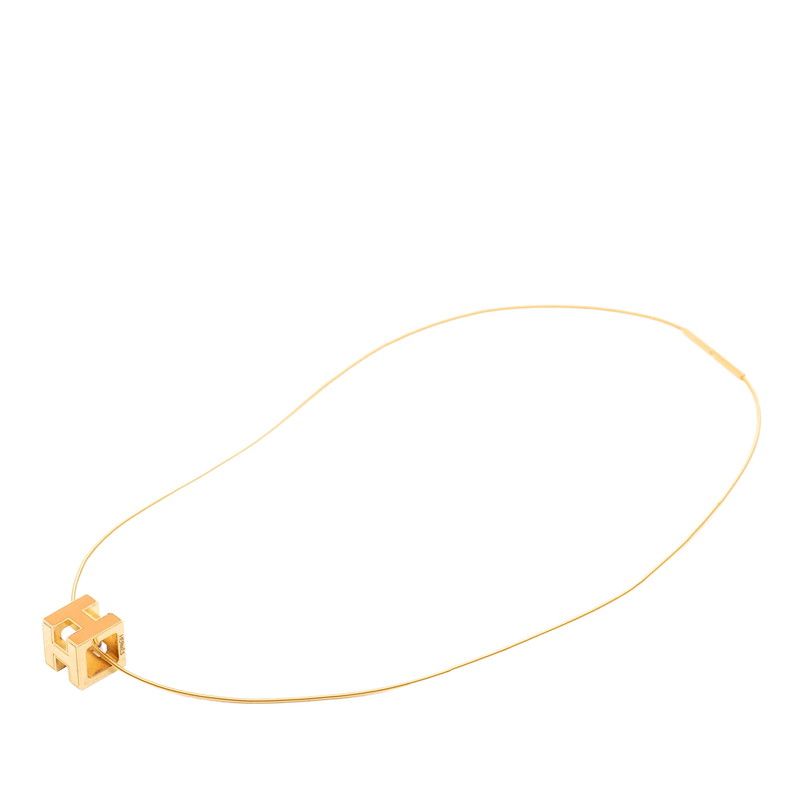 Hermes Cage de Ash Cube Pendant Gold Orange Plated — view 3