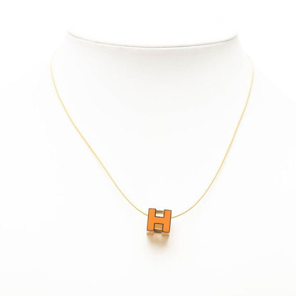 Hermes Cage de Ash Cube Pendant Gold Orange Plated — view 6