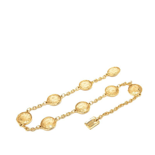 Chanel 31 Rue Cambon le Logo Plate Chain Belt Gold Plated