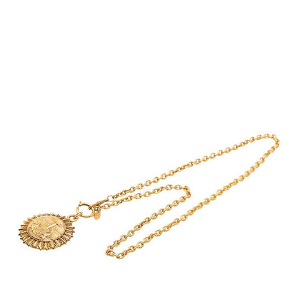 Chanel CC Logo Coin Motif Chain Pendant Gold Plated — view 3