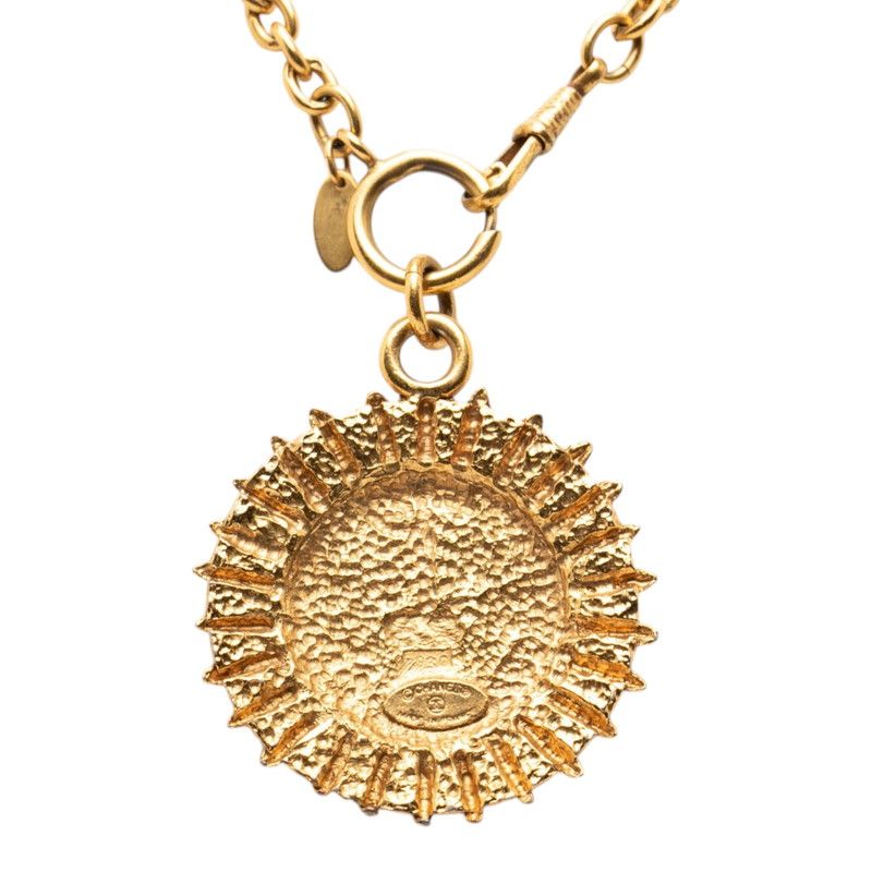 Chanel CC Logo Coin Motif Chain Pendant Gold Plated — view 2