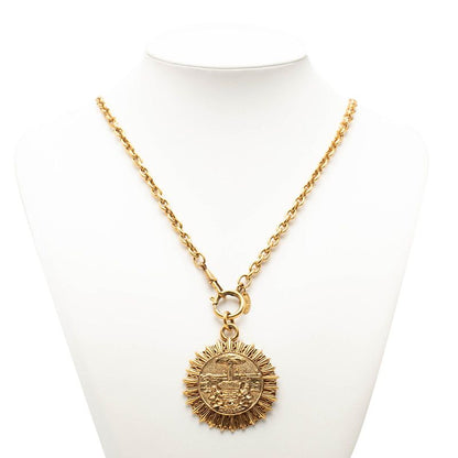 Chanel CC Logo Coin Motif Chain Pendant Gold Plated — view 6