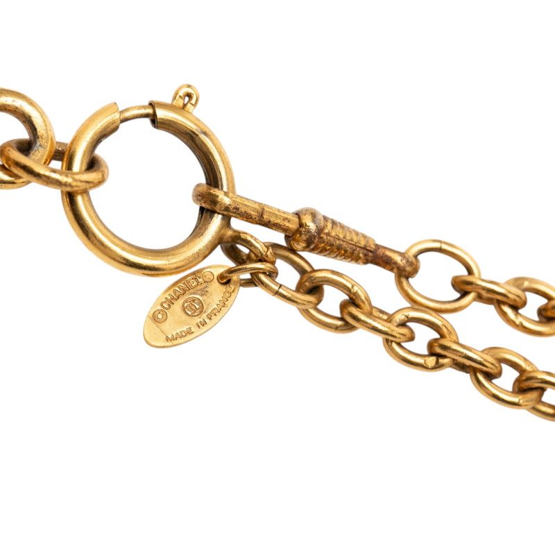 Chanel CC Logo Coin Motif Chain Pendant Gold Plated — view 5