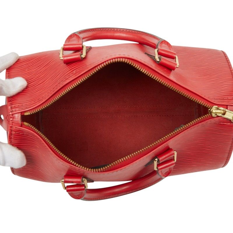 Louis Vuitton Epi Speedy 25 Mini Boston Bag Castilian Red Leather — view 9