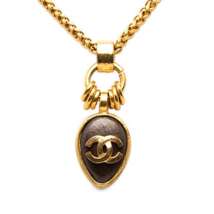 Chanel CC Logo Vintage Chain Pendant 97 Gold Plated