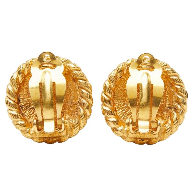 Chanel CC Logo Earrings Gold Plated — view 3