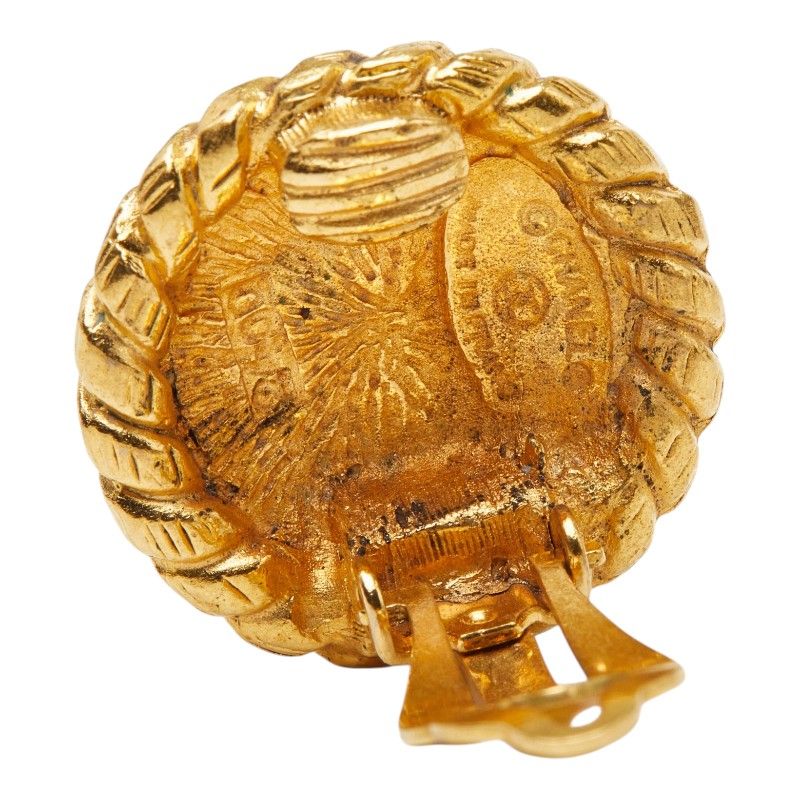 Chanel CC Logo Earrings Gold Plated — view 4