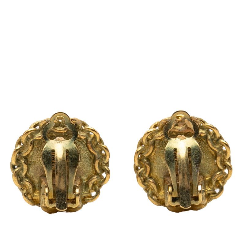 Chanel CC Logo Vintage Round Earrings 95 Gold Plated — view 2