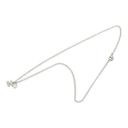 Chanel CC Logo Heart Pendant 08c Silver Metal Rhinestone — view 4