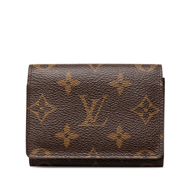 Louis Vuitton Monogram Envelope Carte de Visite Card Case Brown Leather
