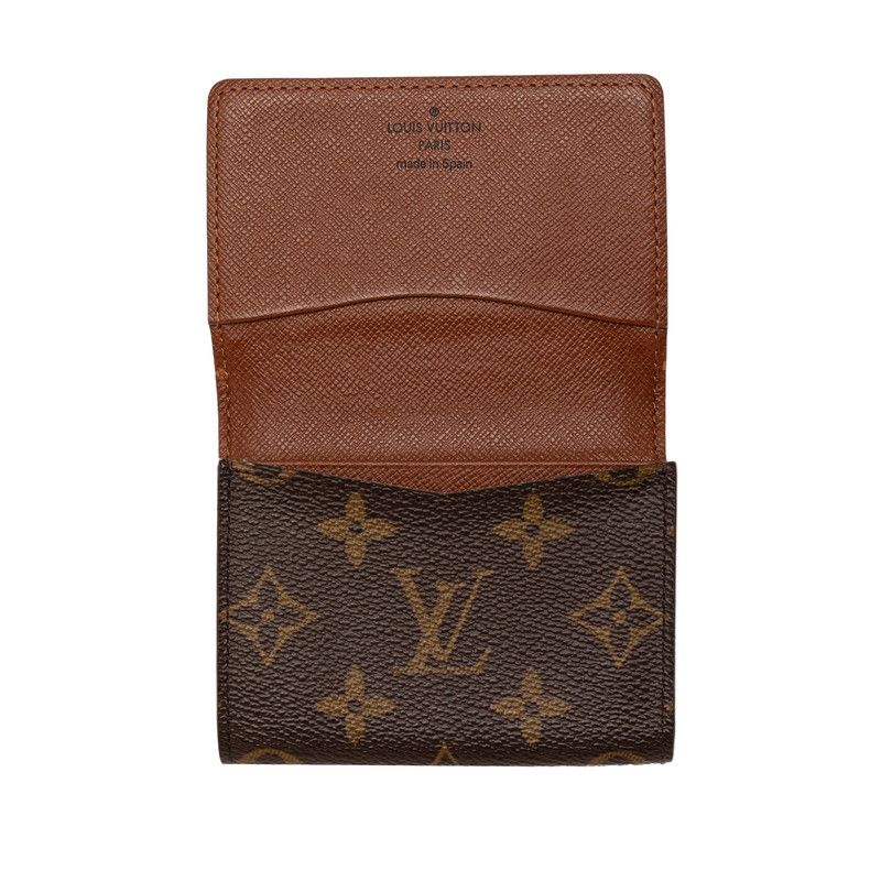 Louis Vuitton Monogram Envelope Carte de Visite Card Case Brown Leather — view 4