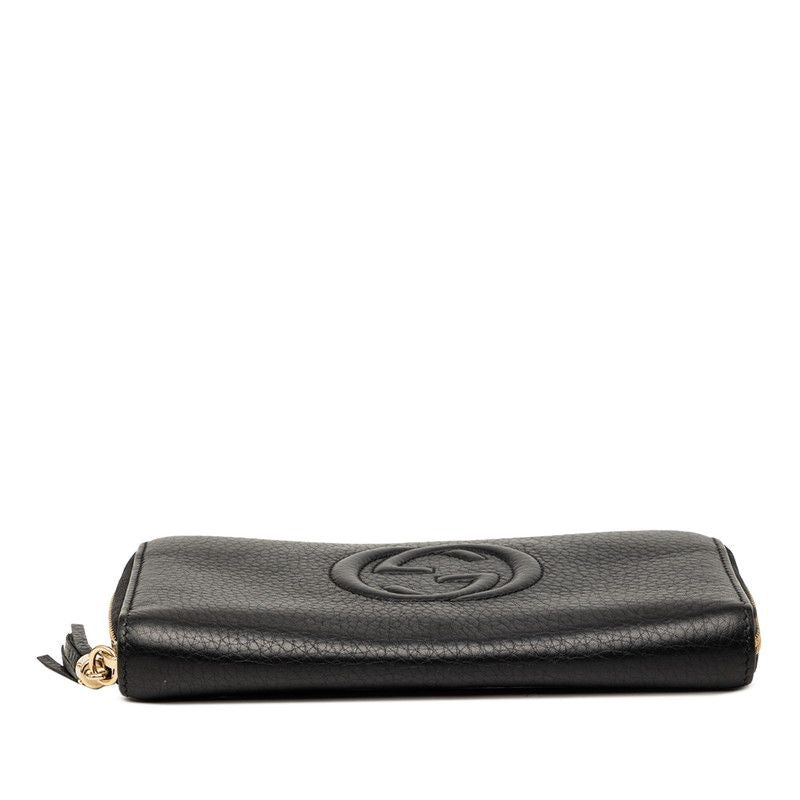 Gucci Interlocking Soho Tassel Zip Around Wallet Black Leather — view 3