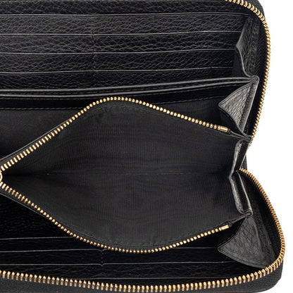 Gucci Interlocking Soho Tassel Zip Around Wallet Black Leather — view 4
