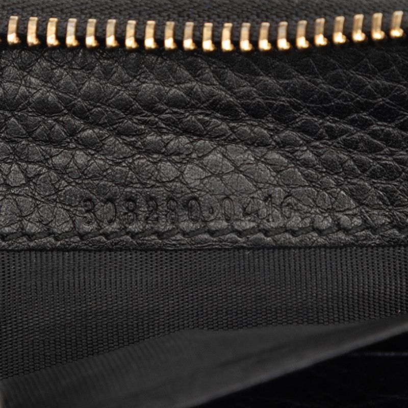 Gucci Interlocking Soho Tassel Zip Around Wallet Black Leather — view 6
