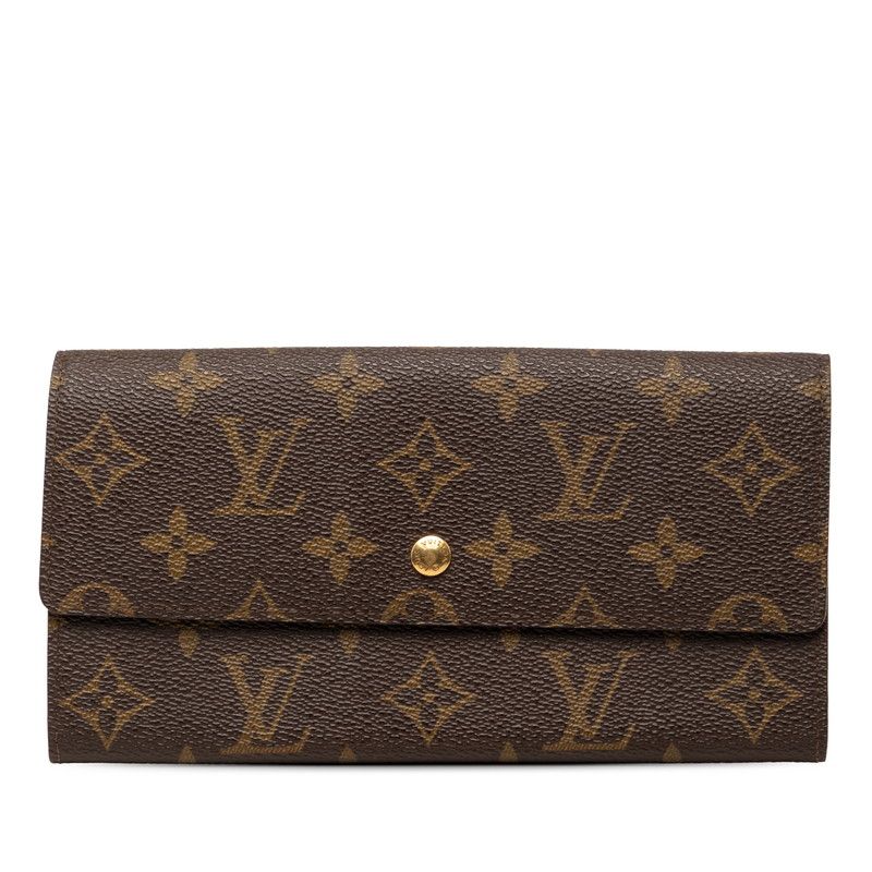 Louis Vuitton Monogram Pochette Porte Monet Cles Wallet Brown