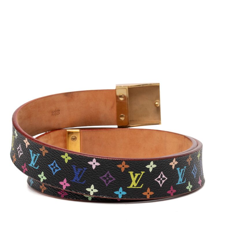 Louis Vuitton Monogram Multicolor Ceinture Carre 80 32 Black Leather 1- Belt — view 3