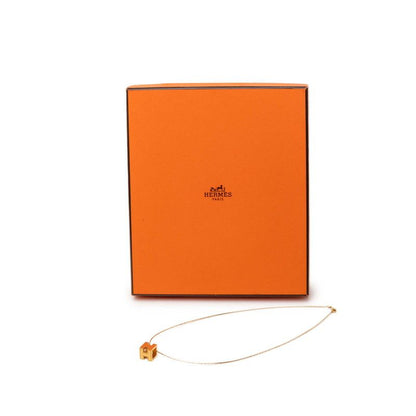 Hermes Cage de Ash Cube Necklace Gold Orange Plated Enamel — view 8