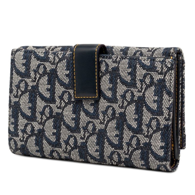 Dior Trotter Wallet Navy White Canvas Leather — view 2