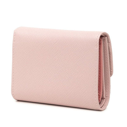 Prada Trifold Wallet Pink Saffiano Leather — view 2